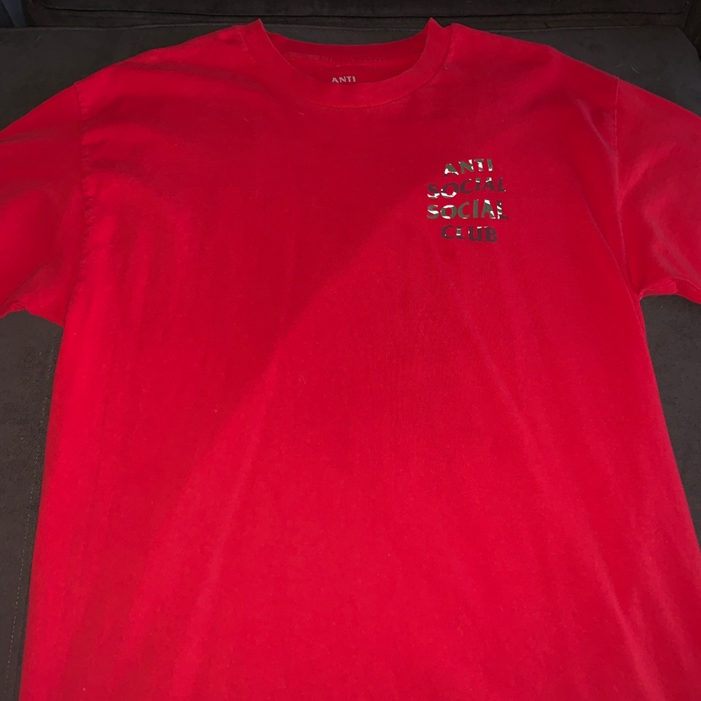 Anti social social club red camo logo tee